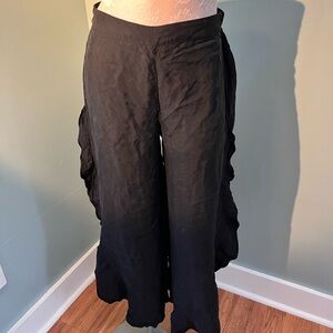 Elegant Black Ruffle Pants